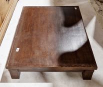 Low oak coffee table, 15cm high x 80cm wide