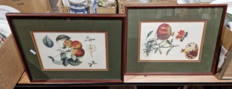 Watercolour of cornflowers in a vase, signed Yvette Levick and a watercolour of flowers signed M