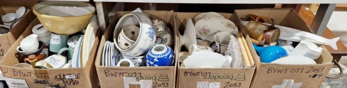 Mixed lot of ceramics including Chinese blue and white ceramics, a Royal Doulton stoneware three-