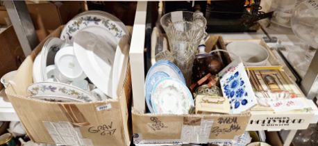 Mixed lot of ceramics, glass and collectable items including Royal Doulton Burgundy dinnerware, a