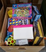 Collection of modern childrens toys including jigsaws, board games, an Oxford limited edition