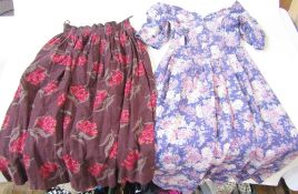 Two Laura Ashley skirts, both labelled 'Laura Ashley, Made in Great Britain', one is brown printed
