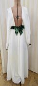 A Jean Allen white evening gown, the design 'Christina, size 36', with its original Jean Allen