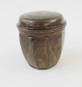 Mike Dodd (b.1943), a stoneware tea caddy and cover, impressed MD seal, of faceted form in dark