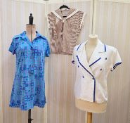 Various vintage shirts, and other items, a printed cotton mini dress or top, labelled She's a