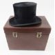 A silk top hat labelled Tress & Co. London with its original leather fitted case, internal - Image 1 of 2