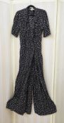 Somerset by Alice Temperley, a black jumpsuit patterned with white stars, size 12