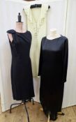Emanuel Ungaro Paris, a black crepe dress, sleeveless, chiffon detail to one shoulder and a