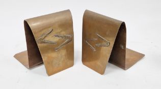 Pair of Art & Crafts-style copper bookends