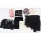 A vintage black lace shawl, a large length of black lace with scalloped edge possibly a shawl or a - Image 1 of 6