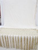 A vintage macrame silk shawl, with lozenge and flower design, with a very deep fringe, with a silk