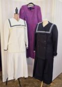 Laura Ashley collection - A white sailor suit labelled Laura Ashley, pleated skirt, blue trim to the