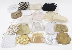 Large quantity of evening bags to include Rollo , late mid-century mainly, to include lame,