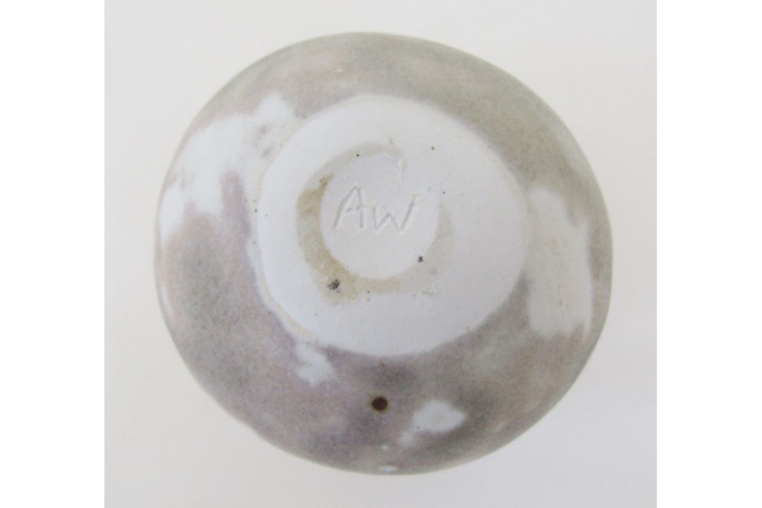 Alan Wallwork (1931-2019), a stoneware small pod shaped vessel, pierced with circular apertures, - Image 3 of 3