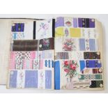 19th Century French Fabric Sample Book, comprising coloured silks, silk taffeta moire, woven silks