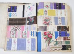 19th Century French Fabric Sample Book, comprising coloured silks, silk taffeta moire, woven silks