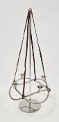 Georg Jensen stainless steel 'Season' wreath shape candle holder with hanging extension module