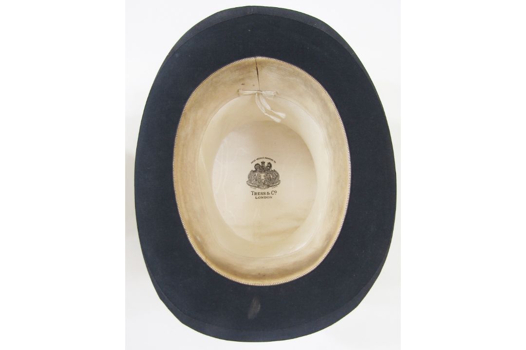 A silk top hat labelled Tress & Co. London with its original leather fitted case, internal - Image 2 of 2
