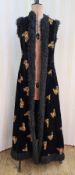 Brigitte Bardot - Jean Bouquin - a full-length sleeveless coat, velvet, embroidered with