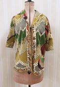 A printed velvet jacket labelled Emilio Pucci Florence Italy, the geometric and circled design
