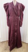 Edwardian walking coat with puffed shoulders, leg o'mutton sleeves, folding collar, two front button