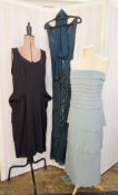 Amanda Wakeley - black wool dress, sleeveless, with draped pockets to the front and pinch pleat