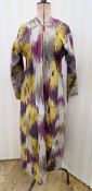 An Ikat print coat, linen ,slightly padded