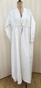 Victorian nightgown, ribbon draw waist, broderie anglaise detail, pintucked, frilled neckline and