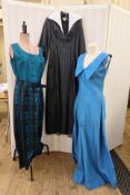 Horrockses Fashions, a raw silk maxi dresss, labelled Horrockses Fashions made in Great Britain,