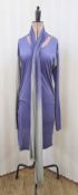 Vivienne Westwood jersey wool dress in purple and grey, long sleeves with scooped neck and an