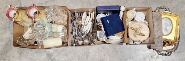 Collection of ceramics, glass and flatware, including a part Roslyn coffee set, Royal Albert Sweet