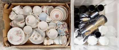 Collection of part tea and coffee services, including Shelley, Portmeirion Phoenix, Roslyn Sweet