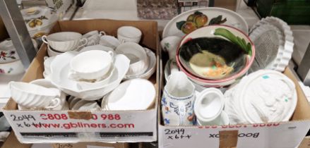 Large collection of ceramics, including Royal Worcester Evesham ware, a Portmeirion white glazed