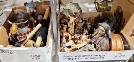 Collection of native American items, including Castagna figures, a boxed limited edition Earth