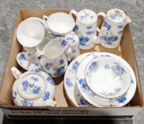 A Hammersley & Co. Cornflower pattern part tea service, including teapot, coffee pots and hot