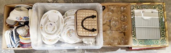 V Mixed lot of ceramics, glass and other items, including twelve Babycham glasses, Aynsley Cottage