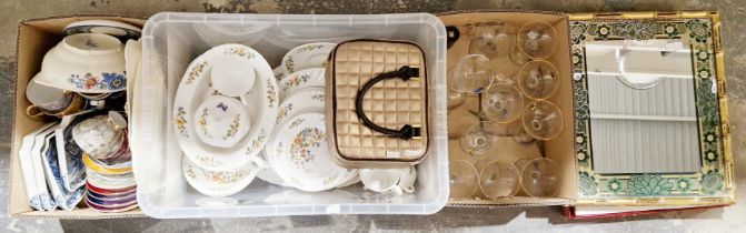 V Mixed lot of ceramics, glass and other items, including twelve Babycham glasses, Aynsley Cottage