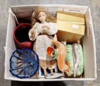 Mixed collectable items, including a Staffordshire pottery greyhound spill vase, a Dianna Effner