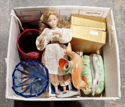 Mixed collectable items, including a Staffordshire pottery greyhound spill vase, a Dianna Effner