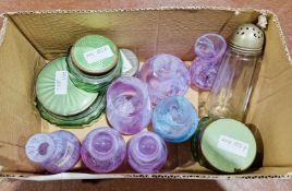 Collection of Caithness glass vases and perfume bottles, together with five early 20th century glass