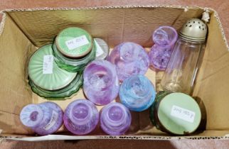 Collection of Caithness glass vases and perfume bottles, together with five early 20th century glass