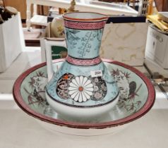 Minton pottery Blenheim pattern Aesthetic Movement (probably designed by Christopher Dresser) ewer
