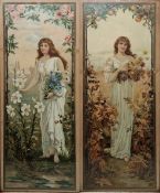 After Elisabeth Sonrel (1874-1953) Colour print Pair of Art Nouveau prints titled 