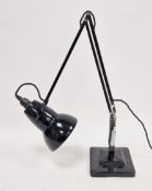 Mid-century Herbert Terry & Sons Anglepoise desk lamp, model 1227, with a black enamelled finish, on