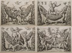 Master of the Die (fl. 1525–1560) after Raphael (1483-1520) Engraving Set of four plates from the '