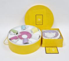 Christian Lacroix (Paris) porcelain Follement pattern part coffee service in original box,