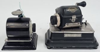 Early 20th-century American safe-guard check writer, model G, serial no. 504118, 24cm wide, together