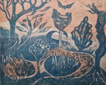 Y Kit Falla MBE FPS (British, b.1924) Woodcut 