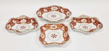 Chamberlain's Worcester porcelain part dessert-service, circa 1815, painted factory marks, decorated