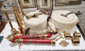 Victorian country house or fire brigade fire system, including two Easton & Anderson polished